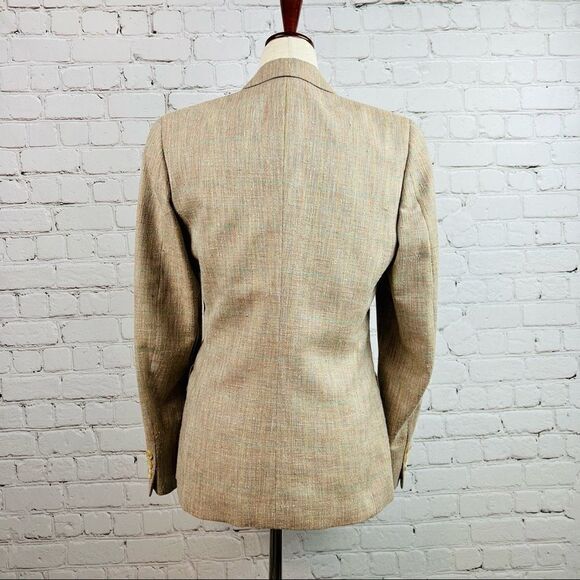 Vintage 70s Austin Reed of Regent Street Union Made in USA Tan Tweed Blazer - Picture 5 of 13
